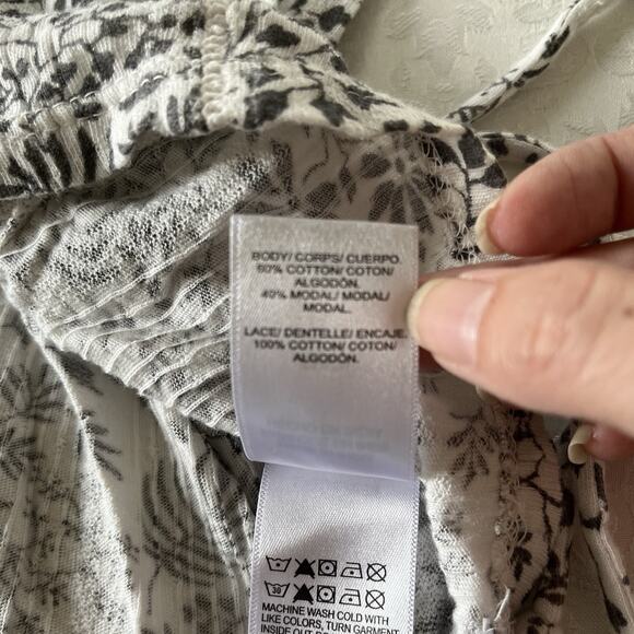 Lucky Brand Women Top Small Blouse Floral Square Neck Puff Sleeve Tie Sides - Picture 9 of 9